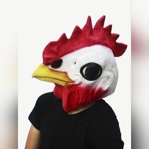 Hot Topic Adult Chicken Head Halloween Party Mask / Costume